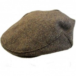 Newsboy Caps Irish Cap Brown Herringbone Tweed Cap Made in Ireland - CA116JEJGLH $112.31