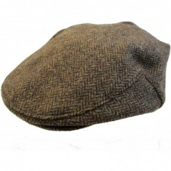 Newsboy Caps Irish Cap Brown Herringbone Tweed Cap Made in Ireland - CA116JEJGLH $68.48