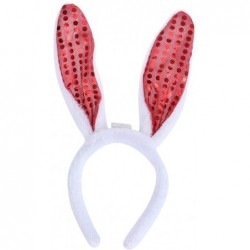 Headbands Sequin Bunny Rabbit Ears Headband - Red - CL18QC5KXZ8 $21.73