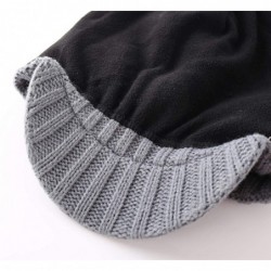 Skullies & Beanies Men's Outdoor Newsboy Hat Winter Warm Thick Knit Beanie Cap with Visor - Light Gray - CS18Z8ITW25 $25.05