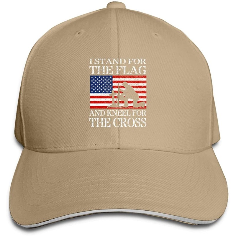 Baseball Caps I Stand for The Flag and Kneel The Cross Baseball Cap Sports Adjustable Dad Hat - Natural - CD196SYHZ54 $28.05