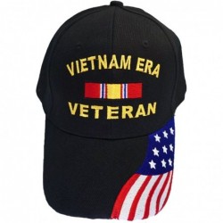 Baseball Caps Vietnam ERA Veteran Cap and BCAH Bumper Sticker Embroidered Mens Military Hat - Vietnam Era Blk W Flag - C0129I...