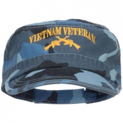 Baseball Caps Vietnam Veteran Embroidered Camo Army Cap - Sky Blue Camo - C912HV9R9WB $48.19