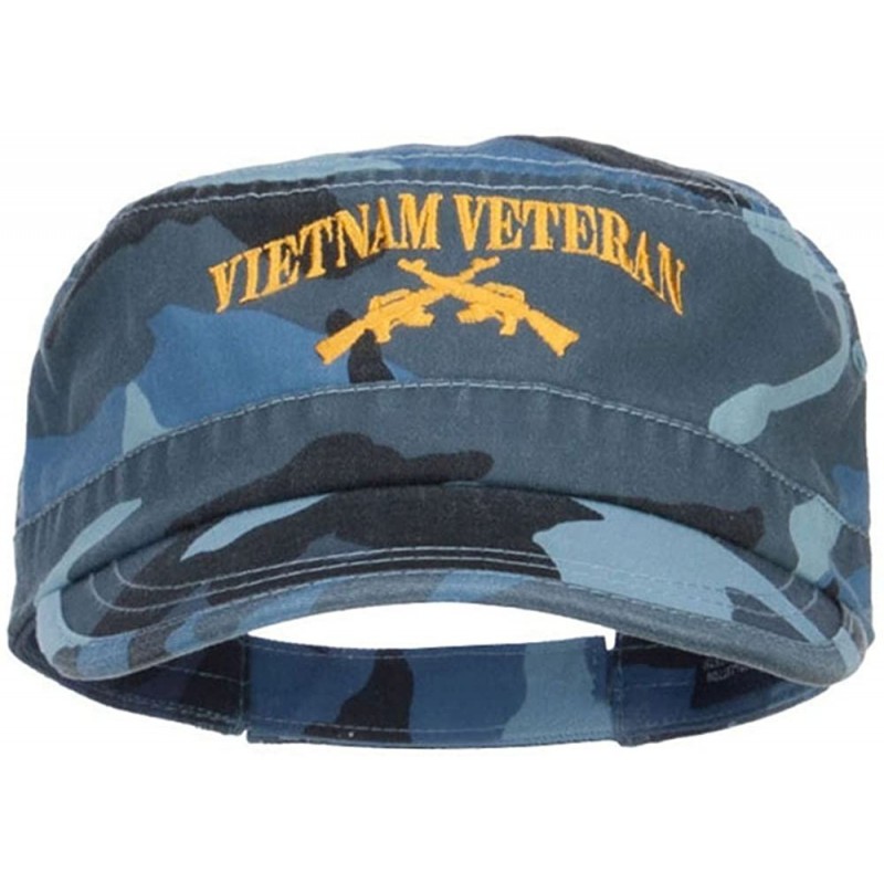 Baseball Caps Vietnam Veteran Embroidered Camo Army Cap - Sky Blue Camo - C912HV9R9WB $48.78
