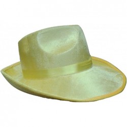 Fedoras Men's Deluxe Adult Fedora Hat - Yellow - CT11FJMH90P $51.42