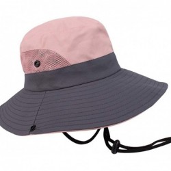 Sun Hats Summer Sun Hat- Women Girls Foldable Wide Brim Hat UV Protection Bucket Cap Ponytail for Beach Safari Fishing - CR18...
