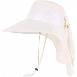 Sun Hats Men/Womens Foldable Flap Cover UPF 50+ UV Protective Wide Brim Bucket Sun Hat - Ponytail_cream - C2180OW2OLZ $32.69