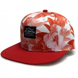 Baseball Caps Water Flower Snapback Hats - Red - CV11YE8P1JV $30.25