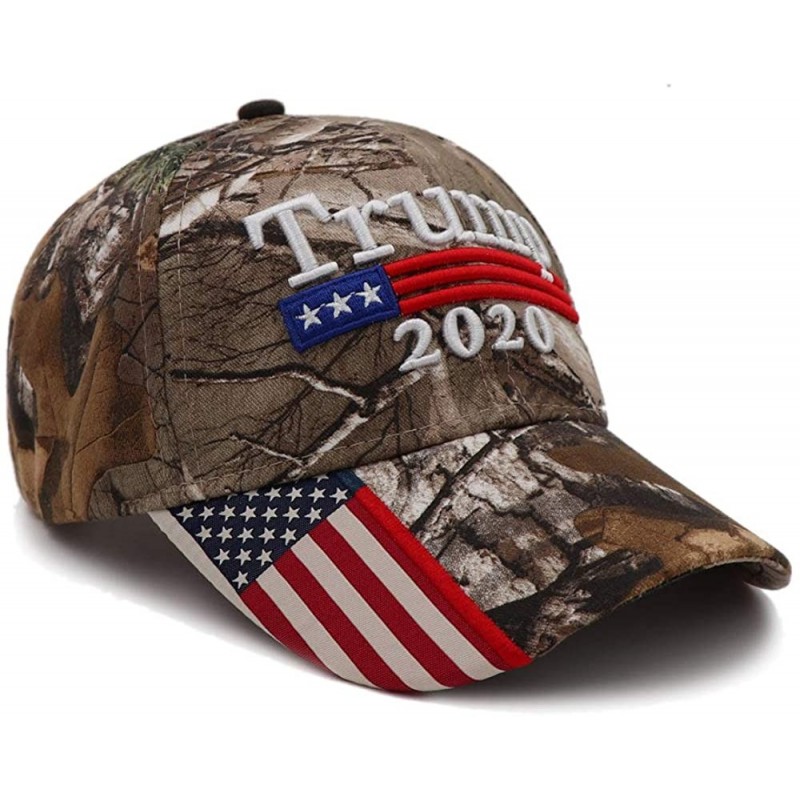Baseball Caps Donald Trump Hat 2020 Keep America Great KAG MAGA with USA Flag 3D Embroidery Hat - Camo - CN1935S02WE $29.08