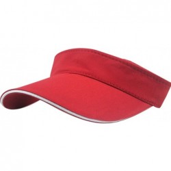 Sun Hats Women's Summer Beach Traveling Wide Brim Visor Cap Sun Hats - Red - CP12LYJK2WD $19.74