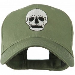 Baseball Caps Halloween Skeleton Skull Embroidered Cap - Olive - CZ11GZAKNF7 $43.98