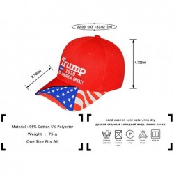 Baseball Caps Trump 2020 Hat & Flag Keep America Great Campaign Embroidered/Printed Signature USA Baseball Cap - Red Flag - C...