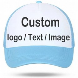 Baseball Caps Personalized Unisex Mesh Baseball Cap Custom Your Own Design Logo Text Photo Hat - Blue 1 - CW182Q59I8U $22.57