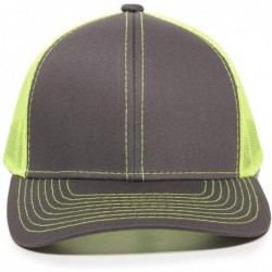 Baseball Caps Structured mesh Back Trucker Cap - Charcoal/Neon Yellow - CW1827QQO0C $24.08