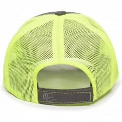 Baseball Caps Structured mesh Back Trucker Cap - Charcoal/Neon Yellow - CW1827QQO0C $24.08