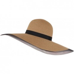Sun Hats Women's Floppy Big Brim Hat Bowknot Straw Hat Foldable Roll up Sun Hat - Style E-khaki - CR18RNME0D2 $30.70