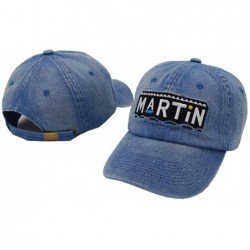Baseball Caps Martin Embroidered Baseball Cap Unisex Snapback Hat Cotton Adjustable Dad Hat for Men Women - Denim Blue - CK18...