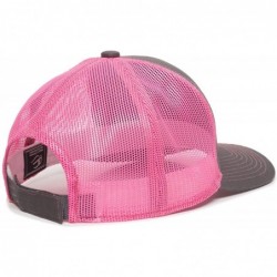 Baseball Caps Structured mesh Back Trucker Cap - Charcoal/Neon Pink - CC1820034CS $20.16