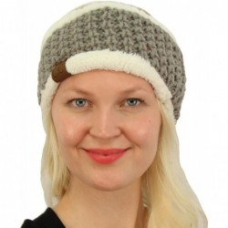 Cold Weather Headbands Winter CC Sherpa Polar Fleece Lined Thick Knit Headband Headwrap Hat Cap - Natural Gray - CG187GCLQ4N ...