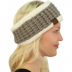 Cold Weather Headbands Winter CC Sherpa Polar Fleece Lined Thick Knit Headband Headwrap Hat Cap - Natural Gray - CG187GCLQ4N ...