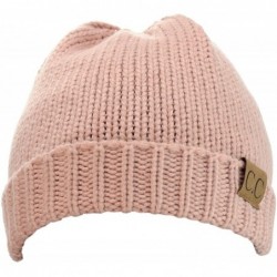 Skullies & Beanies Exclusive Two Way Cuff & Slouch Warm Knit Ribbed Beanie - Rose - CO1298YV27F $18.47