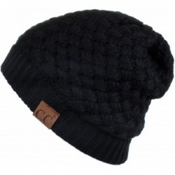 Skullies & Beanies Exclusives Knit Warm Inner Lined Soft Stretch Skully Beanie Hat (HAT-47) - Black - CZ189NAML6C $29.65