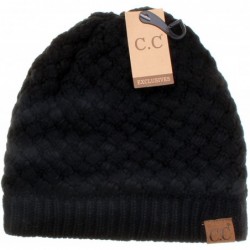 Skullies & Beanies Exclusives Knit Warm Inner Lined Soft Stretch Skully Beanie Hat (HAT-47) - Black - CZ189NAML6C $29.65