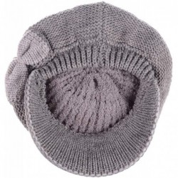 Skullies & Beanies Womens Winter Visor Cap Beanie Hat Wool Blend Lined Crochet Decoration - Dark Beige Bow - CA18WENNK3K $37.52