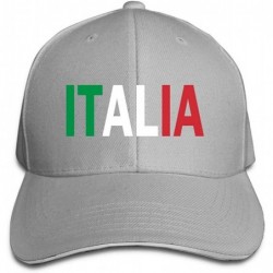 Skullies & Beanies Italia Outdoor Snapback Sandwich Duck Tongue Cap Adjustable Baseball Hat Plain Cap for Men Women - Ash - C...
