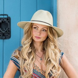 Sun Hats Women's Montecito Sun Hat - UPF 50+- Broad Brim- Elegant Style- Designed in Australia. - Camel - CM192LC2DOT $87.84
