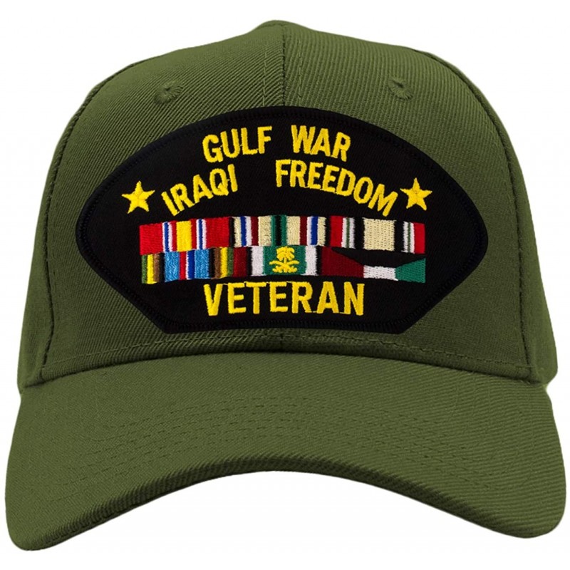 Baseball Caps Gulf War/Iraqi Freedom Veteran Hat/Ballcap Adjustable One Size Fits Most - Olive Green - CR18A6HOEYR $33.85