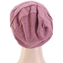 Skullies & Beanies New Women's Cotton Flower Elastic Turban Beanie Chemo Cap Hair Loss Hat - Light Purple - C81933H8IZA $20.70