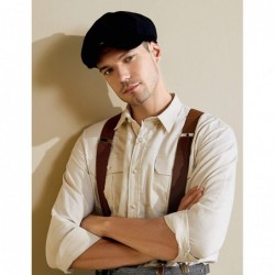 Newsboy Caps Newsboy Hat Cap for Men Women Gatsby Hat for Men 1920s Mens Gatsby Costume Accessories - Black - CD18NW78AYA $25.59