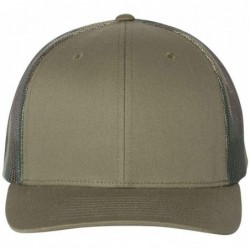 Baseball Caps Printed Mesh-Back Trucker Cap - 112PM - Loden/ Green Camo - C618UUIMCDM $16.26