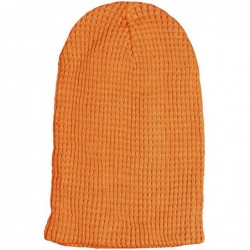 Skullies & Beanies Cotton Embossed Knit Slouchy Beanie Winter Warm Ski Skater Hip-hop Hat - Orange - CK11YIGG0XZ $11.72