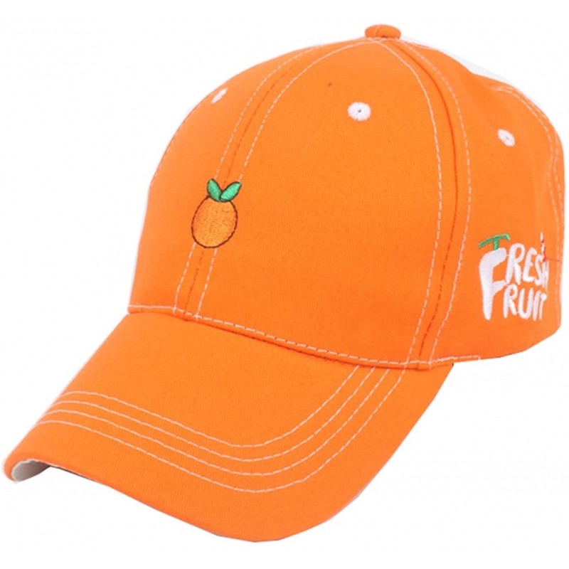 Baseball Caps Dad Hat Women Mens - Baseball Caps Fruit Orange Pink Yellow- Adjustable Strap Back - Orange - C518GE9WHYR $12.37