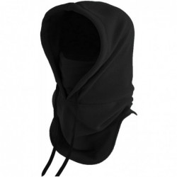 Balaclavas Balaclave Fleece Windproof Ski Mask Face Mask Tactical Hood Neck Warmer - Heavyweight-black - CD18LR4WUIQ $28.89