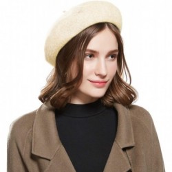 Berets Wool French Beret Hat - Adjustable Casual Classic Solid Color Artist Caps for Women - Beige - CS18HYC4LS3 $19.84