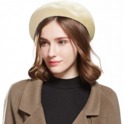 Berets Wool French Beret Hat - Adjustable Casual Classic Solid Color Artist Caps for Women - Beige - CS18HYC4LS3 $12.89