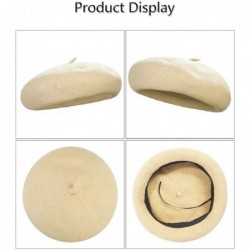 Berets Wool French Beret Hat - Adjustable Casual Classic Solid Color Artist Caps for Women - Beige - CS18HYC4LS3 $12.89