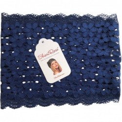 Headbands Stunning Stretch Wide Floral Lace Headbands in Many Beautiful Colors Handmade - Navy - CE187IXWUXO $28.52