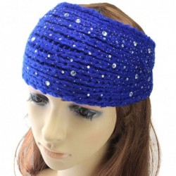 Skullies & Beanies Women Fashion Crochet Rhinestone Headband Knitted Hat Cap Headwrap Band - Pink - C9187IN90YW $24.29