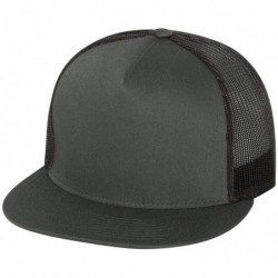 Baseball Caps Flexfit 6006-6006T-6006W 5 Panel Classic Trucker Snapback Hat Cap - Charcoal - CO12D6Q7I65 $20.26