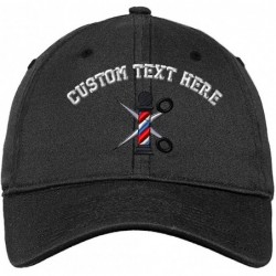 Baseball Caps Custom Soft Baseball Cap Barber Pole Scissors Embroidery Twill Cotton - Dark Denim - C118SGL05NM $37.34