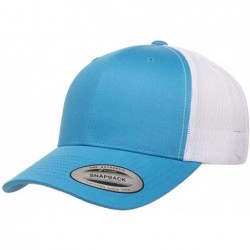 Baseball Caps Custom Trucker Hat Yupoong 6606 Embroidered Your Own Text Curved Bill Snapback - Turquoise/White - CK18RLR92NM ...