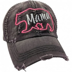 Baseball Caps Women's Mama Bear Embroidered Baseball Cap with Optional Customization (Grey/CustomizedText) - CW18CHHRSDS $54.78