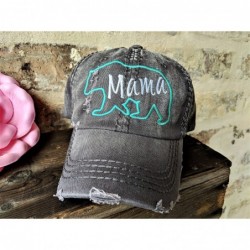 Baseball Caps Women's Mama Bear Embroidered Baseball Cap with Optional Customization (Grey/CustomizedText) - CW18CHHRSDS $61.35