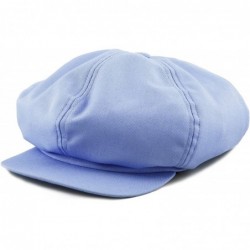 Newsboy Caps Exclusive Cotton Newsboy Gatsby Applejack Cabbie Plain Hat Made in USA - Sky - CJ12NUGFXBJ $27.43