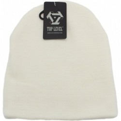 Skullies & Beanies Short Plain Beanie - Winter Unisex Plain Knit Hat - White - C8187RIWLXD $21.05