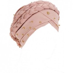Skullies & Beanies Women Braid Head Wrap Long Hair Scarf Turban Pre-tie Headwear Chemo Hats - Khaki - CP18WD97ICA $28.25